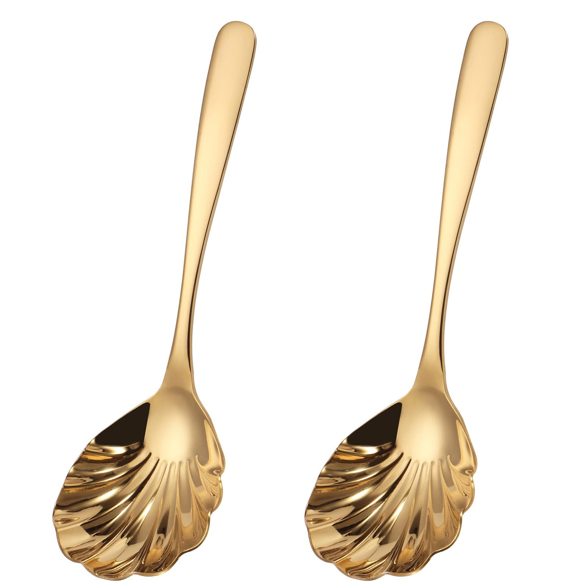 Mafier gran cuchara servir, acabado dorado, ideal para buffets.