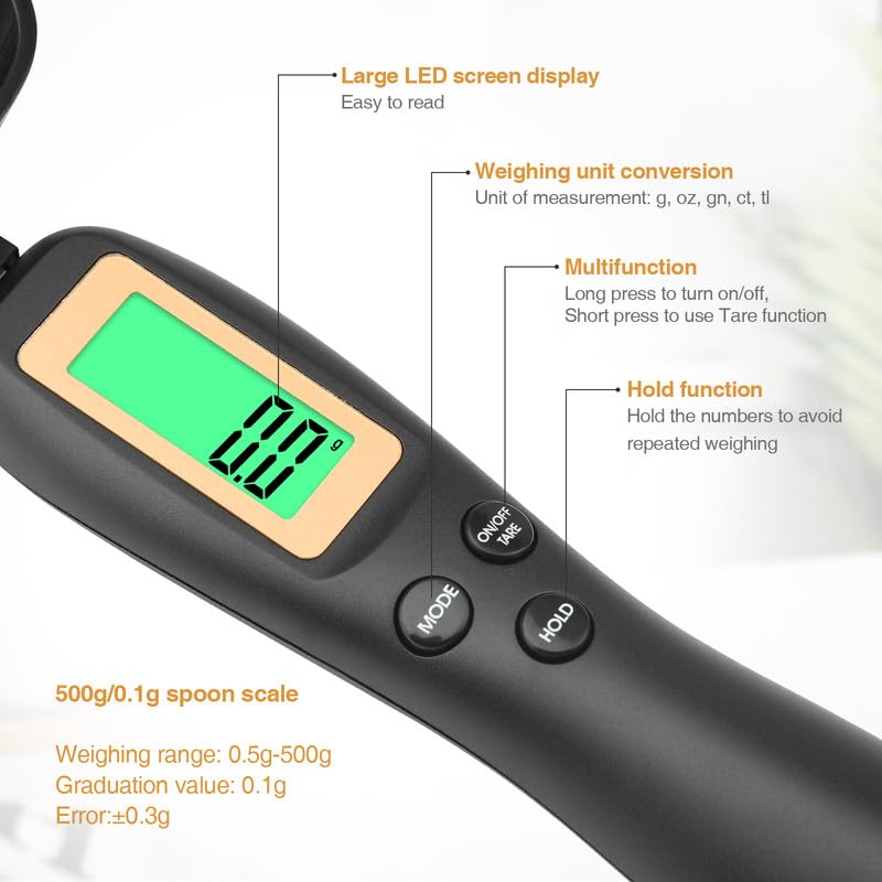 Mafiti sensor preciso 0.1 g para recetas delicadas y porciones pequeñas