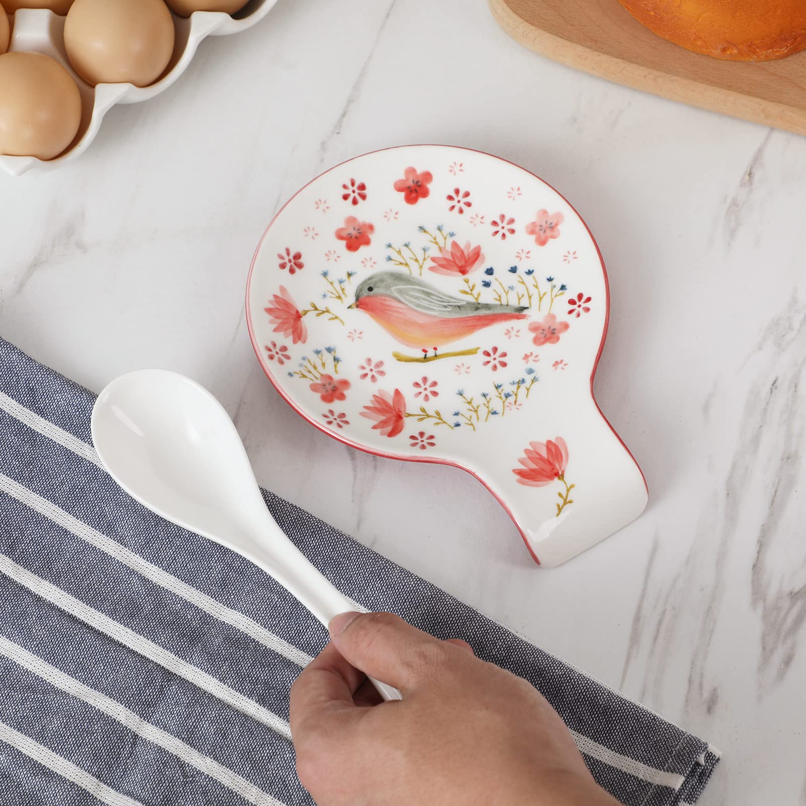 Magclay reposacucharas usado como plato de postres decorativo