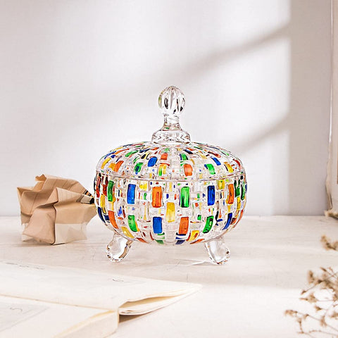 MAGCOLOR jarrón-cristal-con-tapa, ideal para conservar golosinas o joyería con estilo.