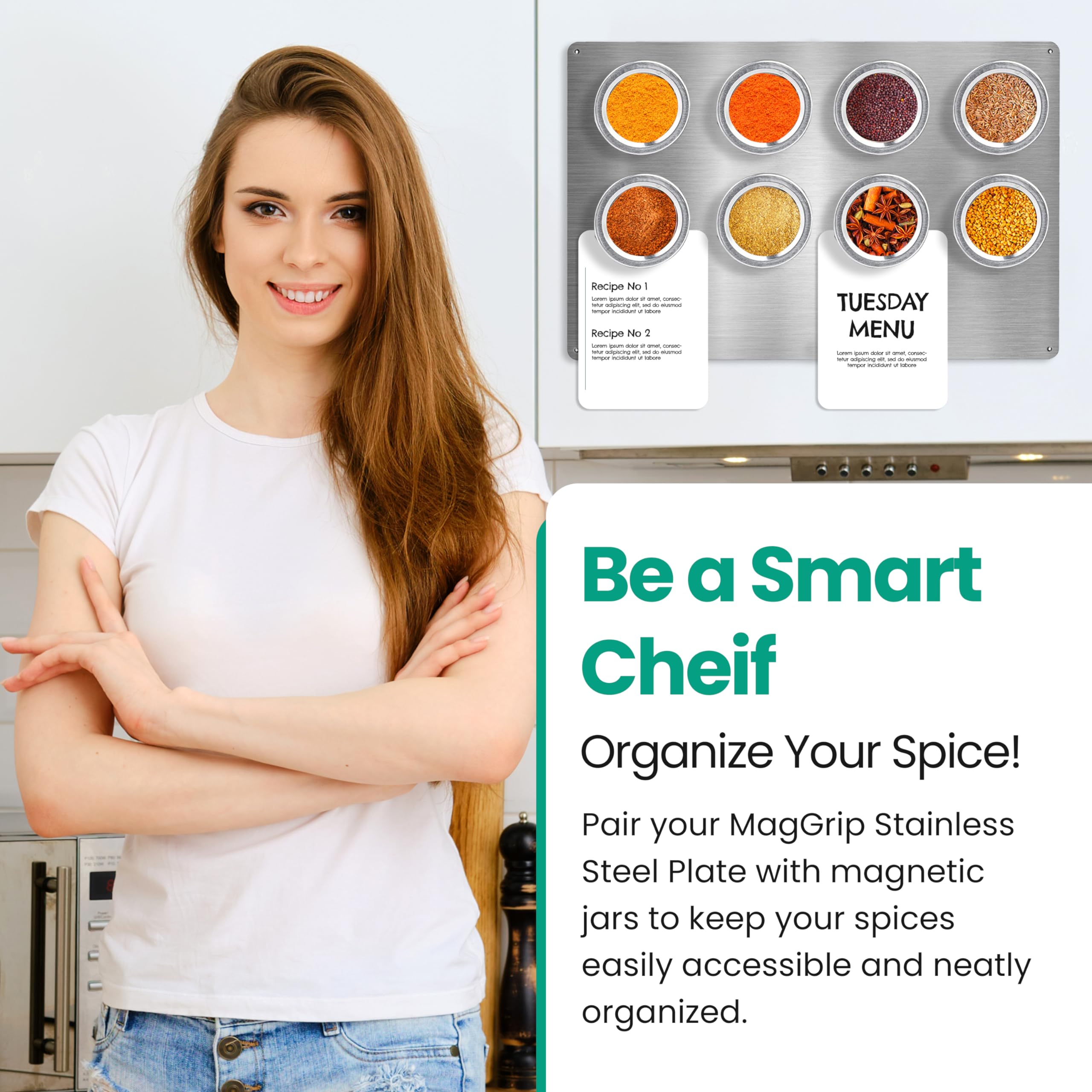 MagGrip placa magnética para alacena, perfecta para cocinas ordenadas