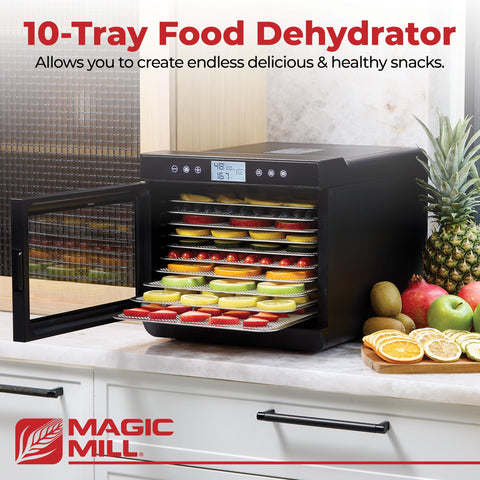 Magic Mill deshidratador – ventilador trasero para secado uniforme.
