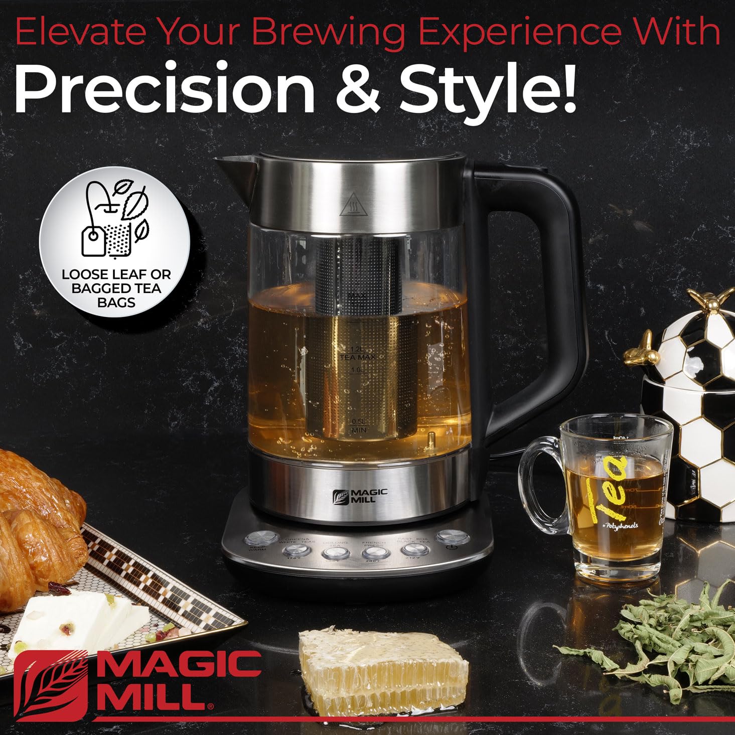 Tetera Magic Mill Pro de 1.7 litros para varias tazas.