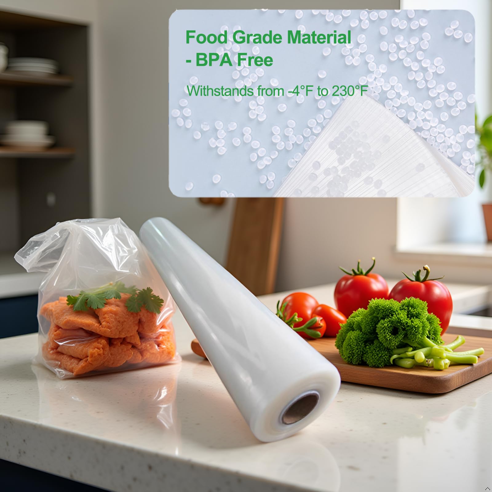magic seal bolsas cortadas y selladas con alimento visible para almacenamiento seguro