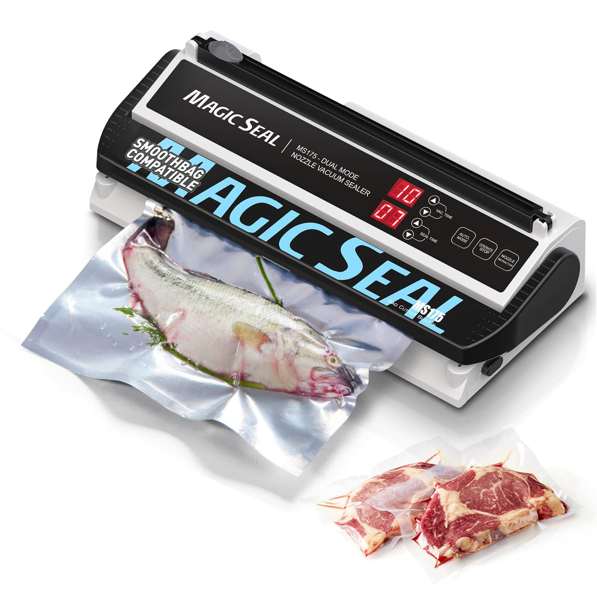 Magic Seal MS175 con boquilla para bolsas Mylar para sellado preciso