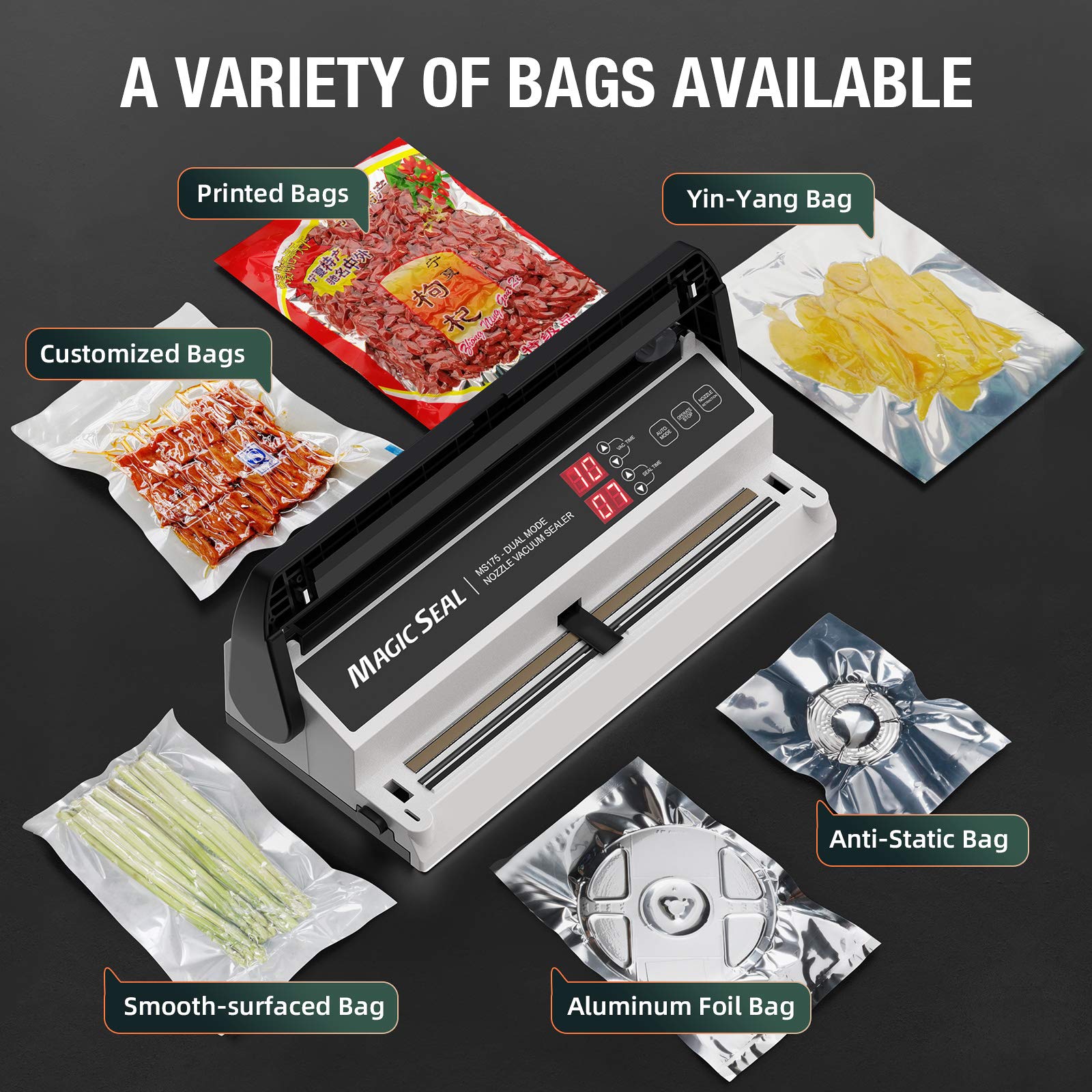 Magic Seal MS175 captador de líquidos externo evita fugas al sellar alimentos