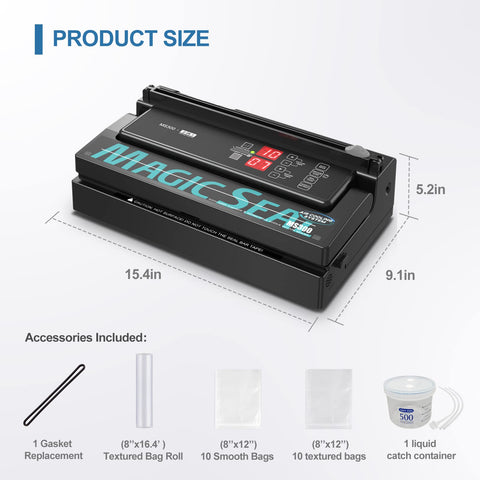 MS300 de MAGIC SEAL, cortador de bolsas integrado para tamaños personalizados