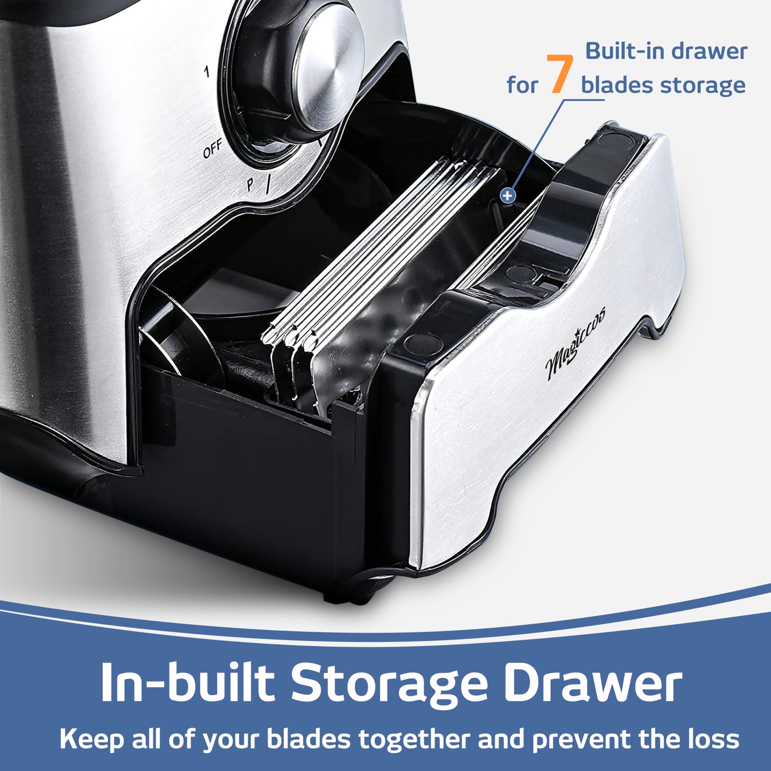 Magiccos cajón de almacenamiento integrado mantiene cuchillas ordenadas y a mano
