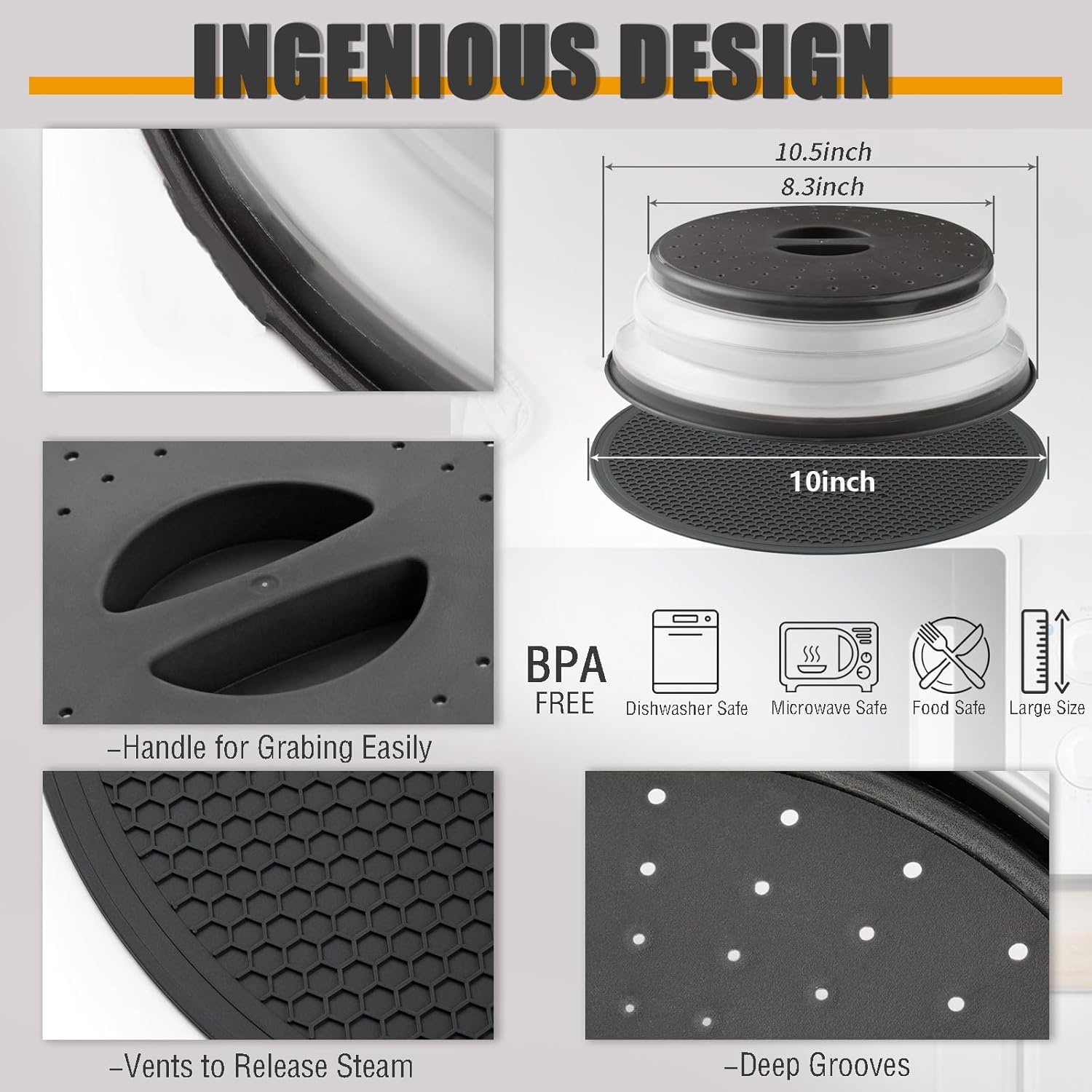 MAGJIUKE alfombrilla silicona resistente al calor para cocina y microondas
