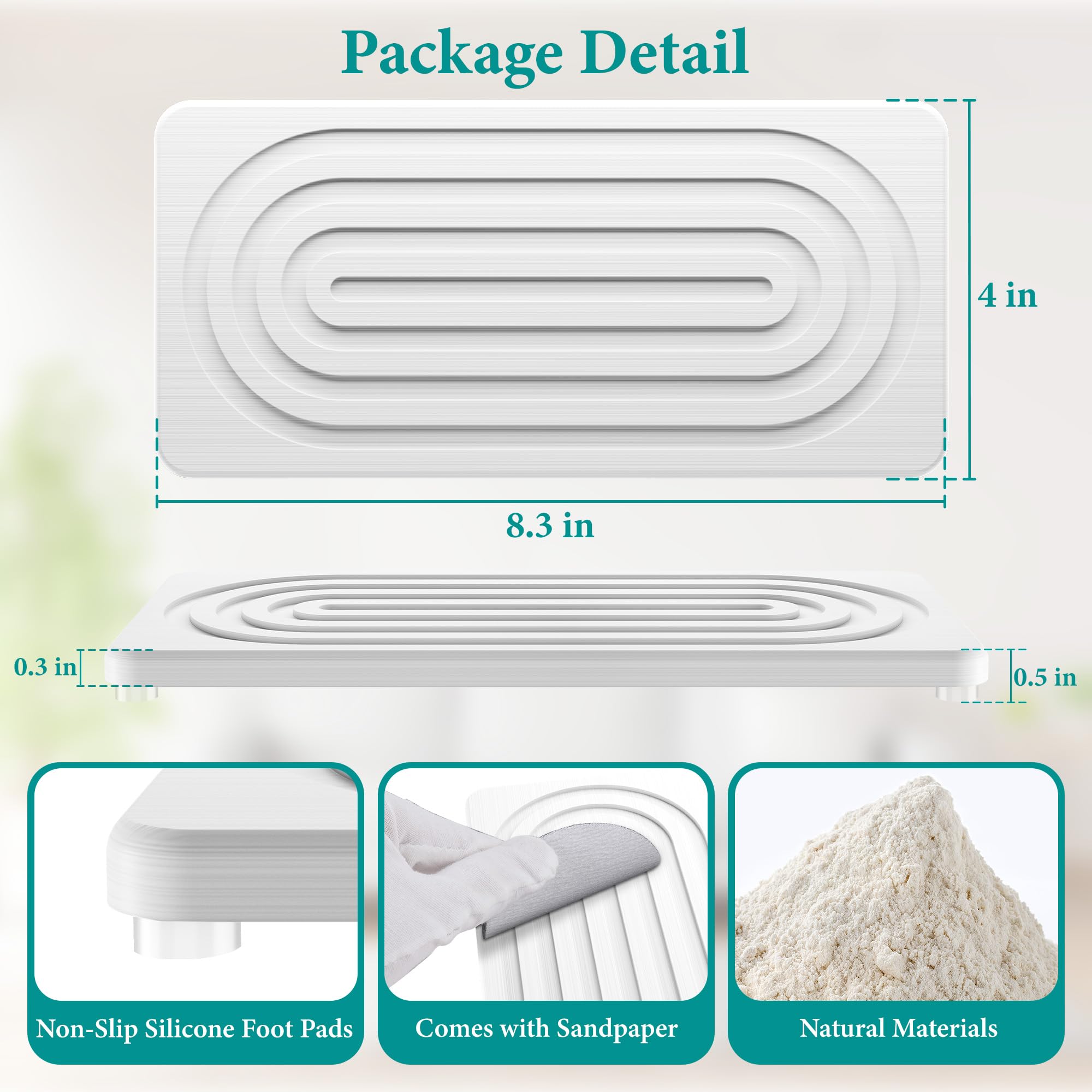 MAGKOTA bandeja de piedra absorbente en cocina, mantiene la encimera seca y ordenada.