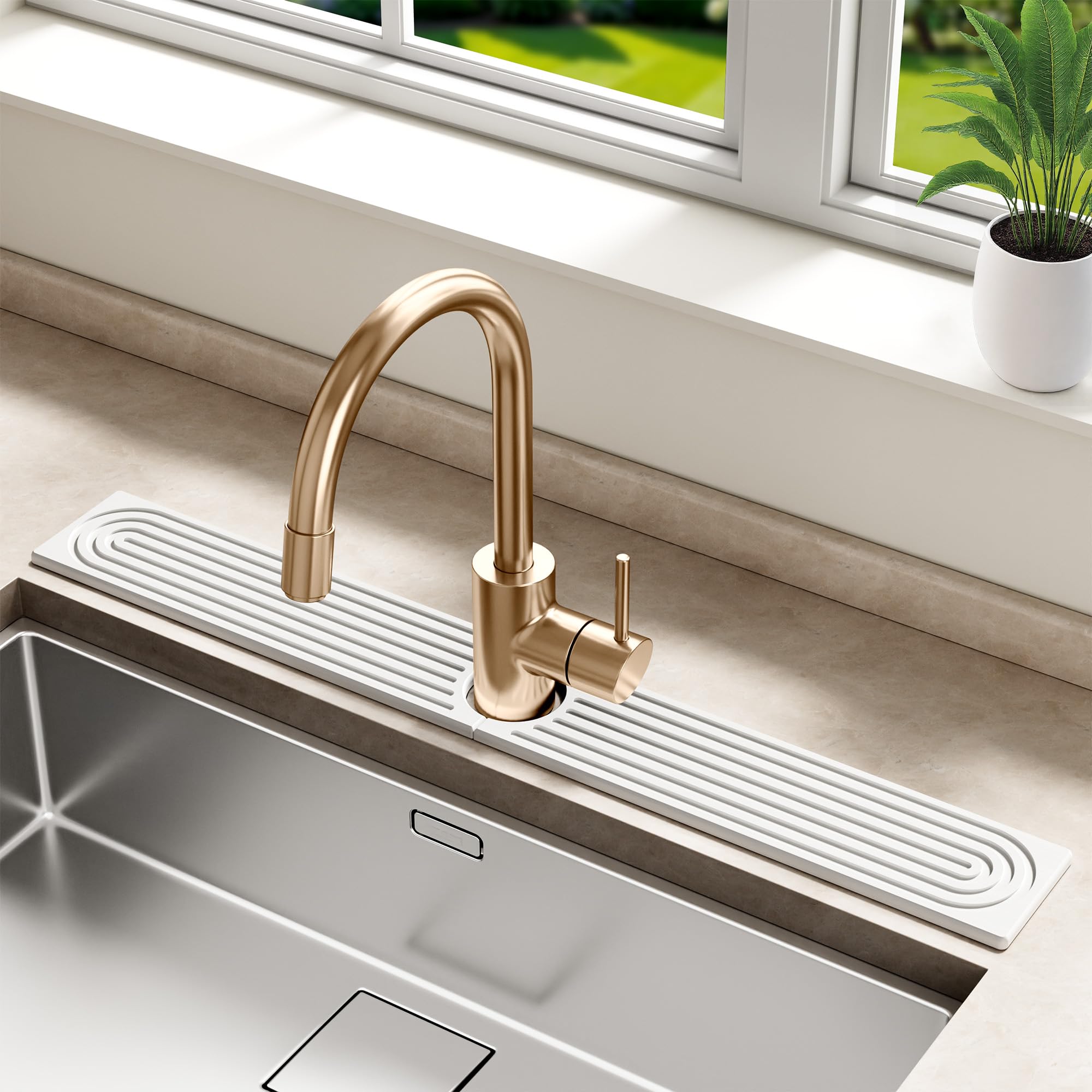 MAGKOTA tapete de piedra para grifo cocina 30x4 absorbe agua rápidamente.