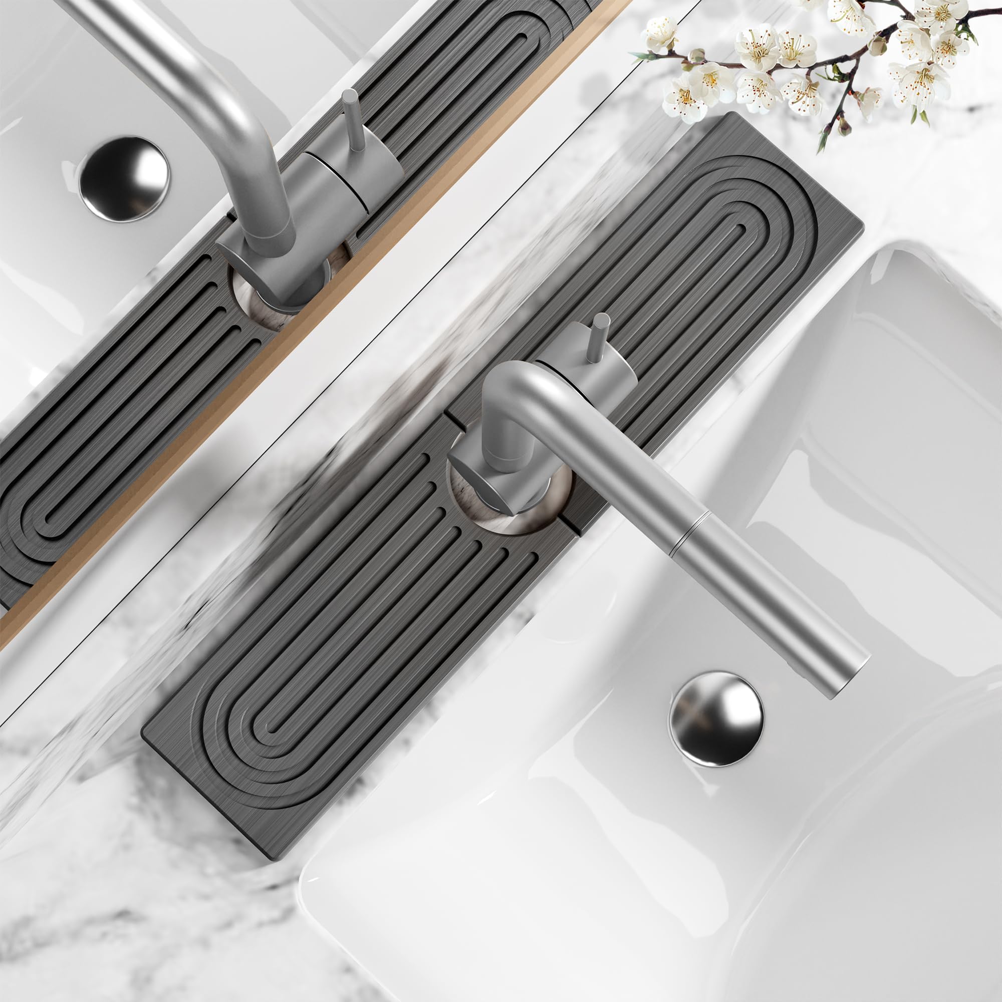 MAGKOTA tapete piedra para fregadero cocina, absorbe agua rápidamente y mantiene seca la encimera.
