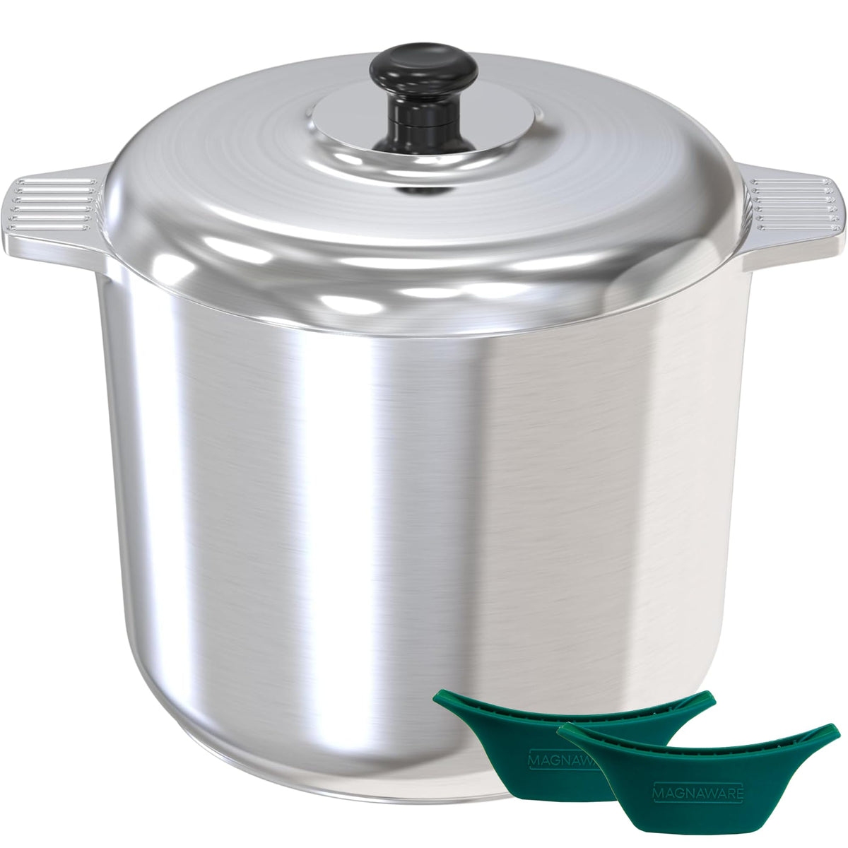 Magnaware olla stock 14 cuartos con tapa, ideal para caldos y sopas.