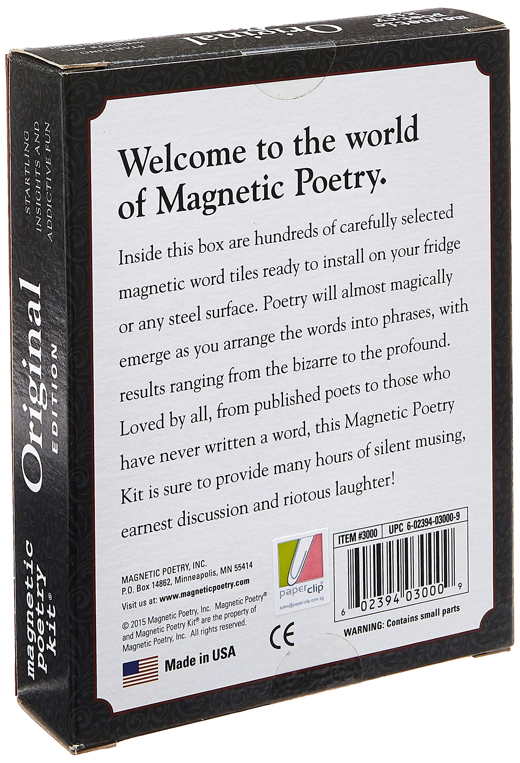 Magnetic Poetry Edicion Original: caja de 4,75 x 6 pulgadas para regalo y almacenamiento