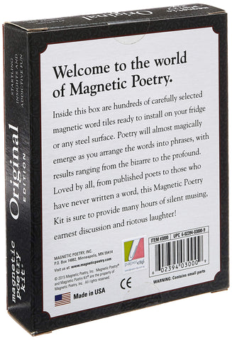 Magnetic Poetry Edicion Original: caja de 4,75 x 6 pulgadas para regalo y almacenamiento