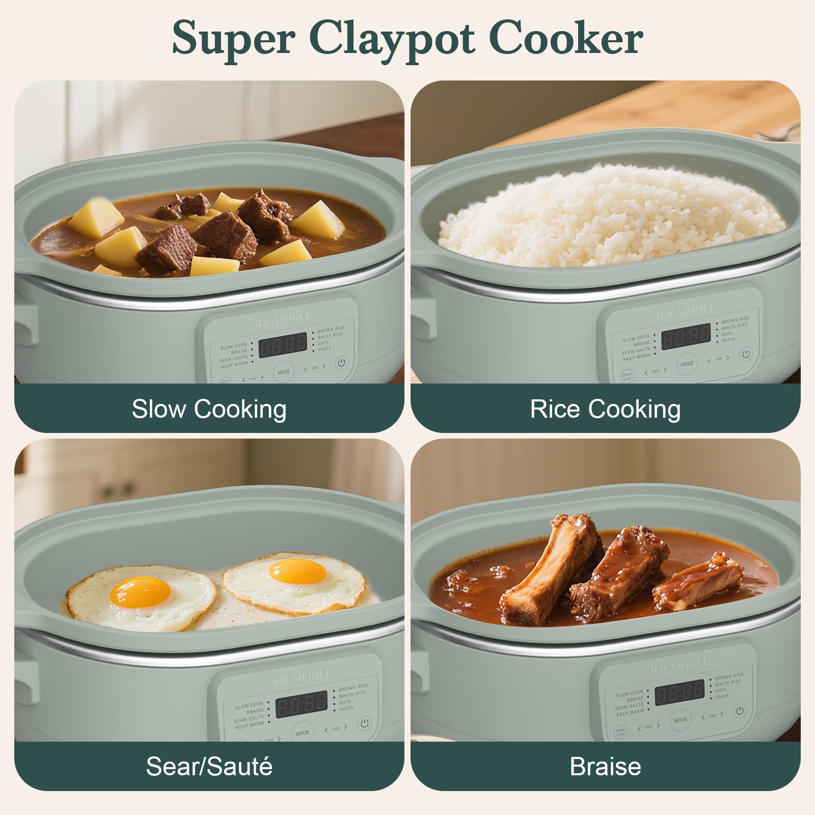 Magnifique Experience Delight cocción apta para horno hasta 450°F para terminar recetas.