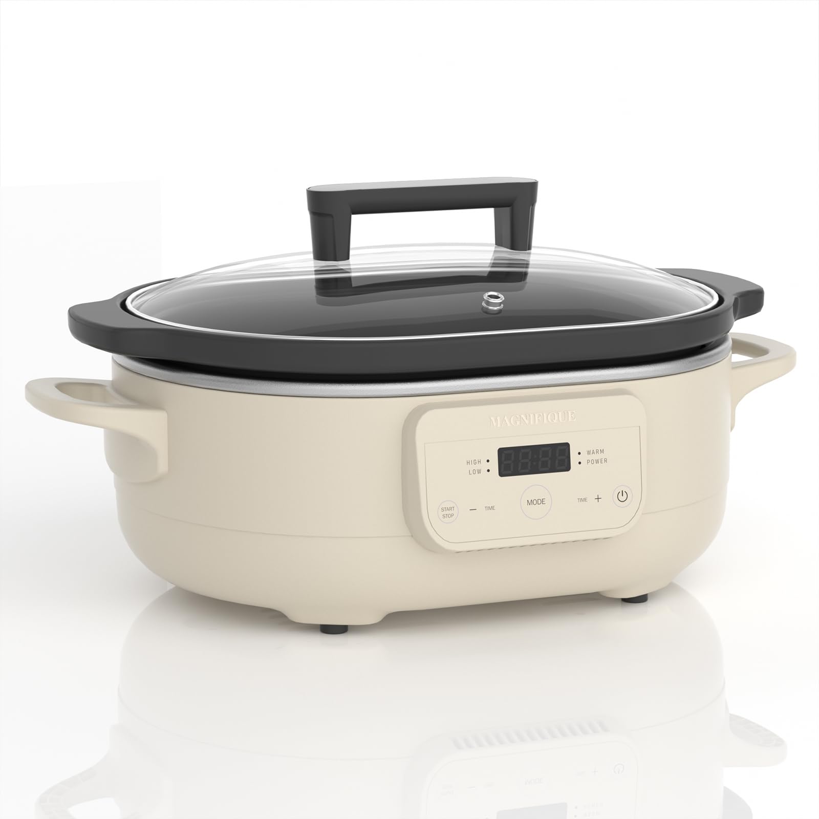 MAGNIFIQUE EXPERIENCE DELIGHT: olla de cocción lenta de 6 cuartos con olla removible antiadherente para limpieza fácil.