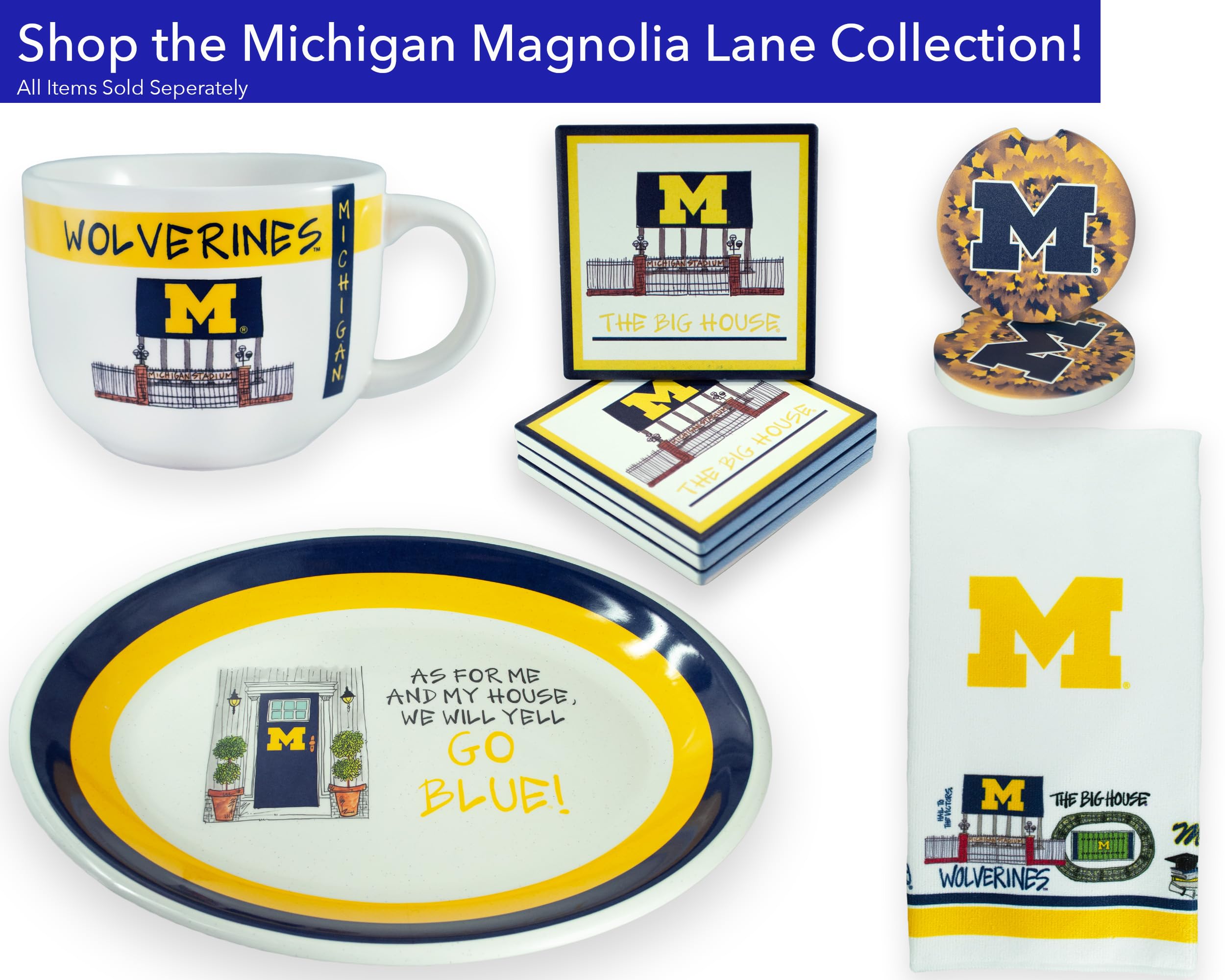 Colección oficial NCAA Wolverines de Magnolia Lane para coche