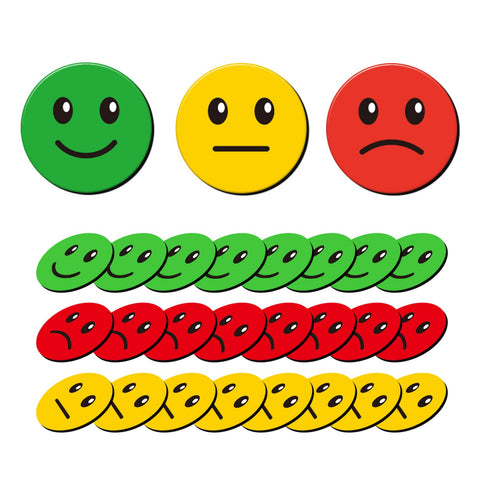 Imanes Magrooyar con carita sonriente de 1 pulgada para pizarras y refrigeradores.