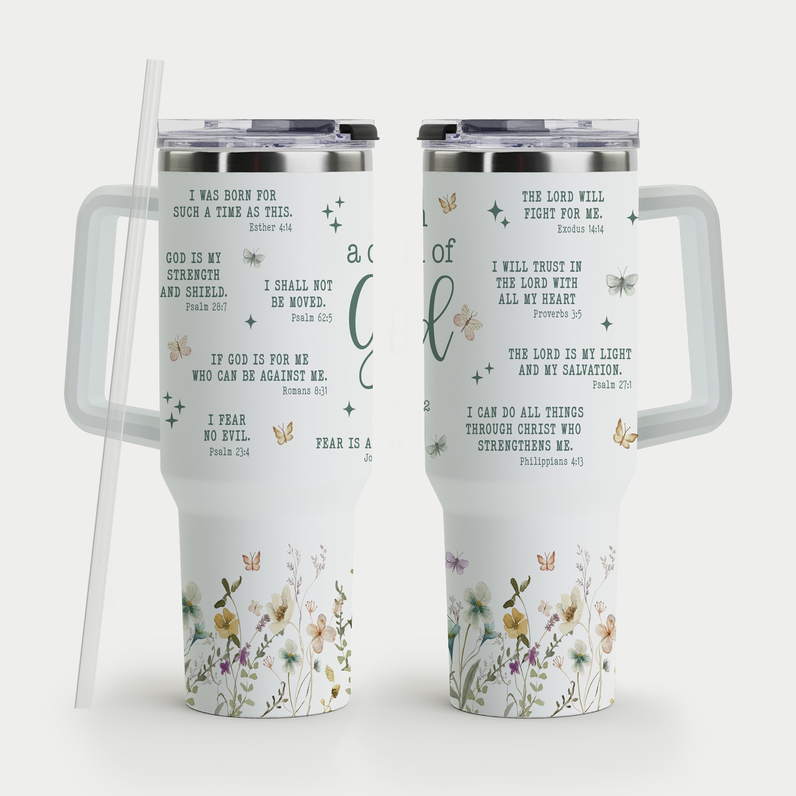 MAHOMAY tumbler cristiano con asa, cómodo para llevar bebidas diariamente