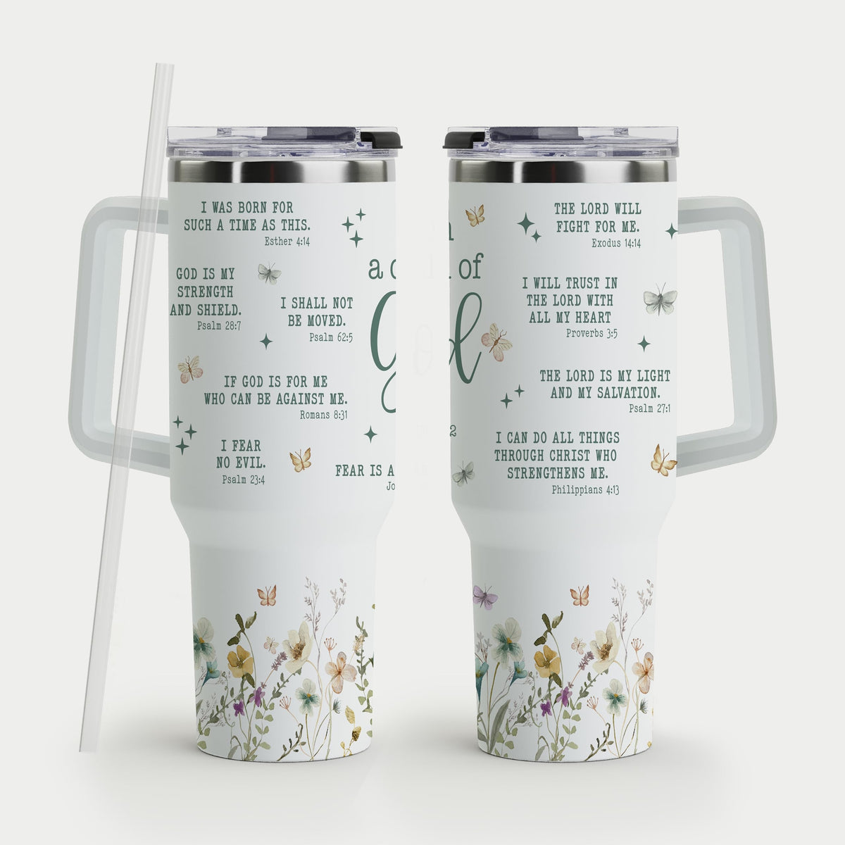 MAHOMAY tumbler cristiano con asa, cómodo para llevar bebidas diariamente