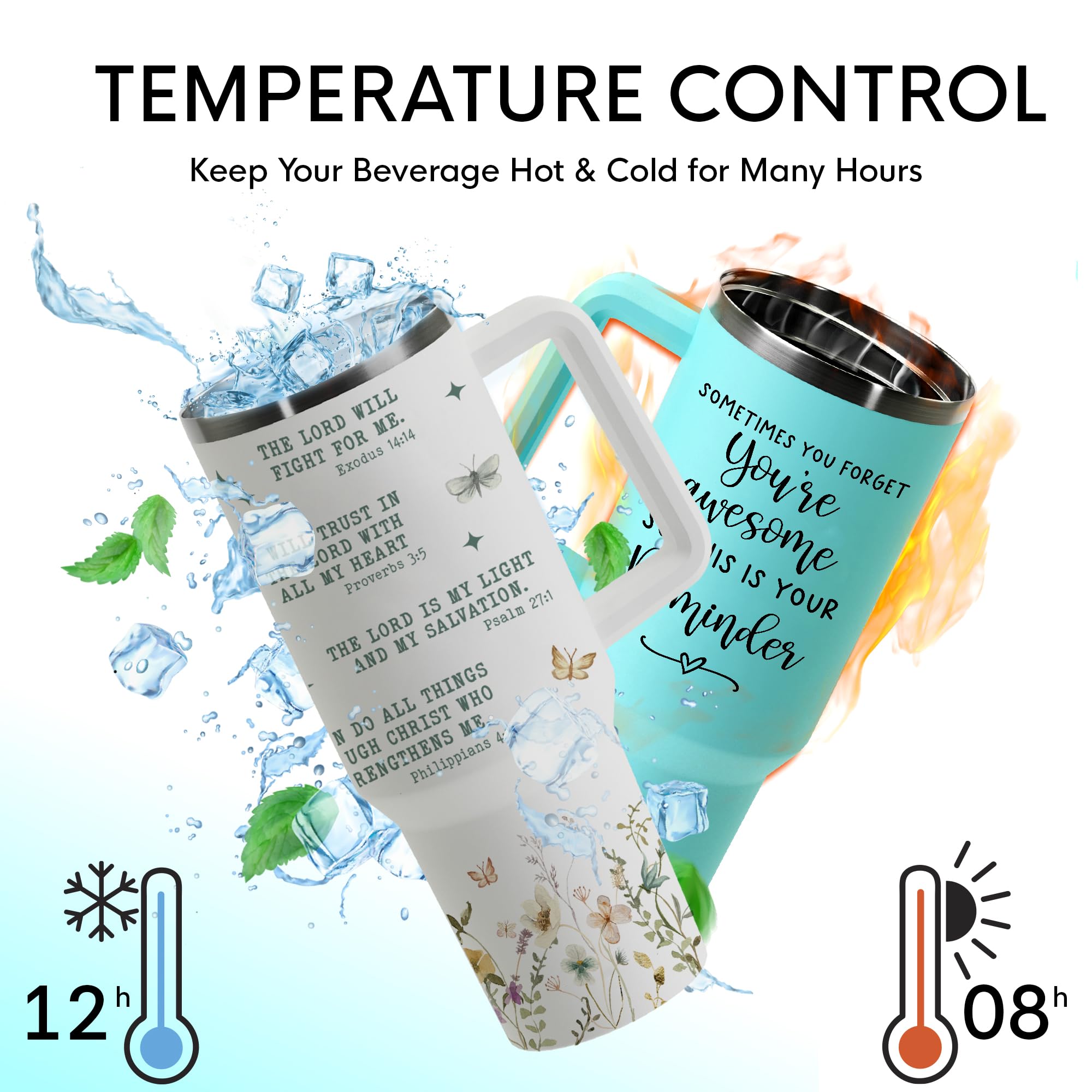 MAHOMAY tumbler cristiano con interior de acero inoxidable, mantiene la temperatura