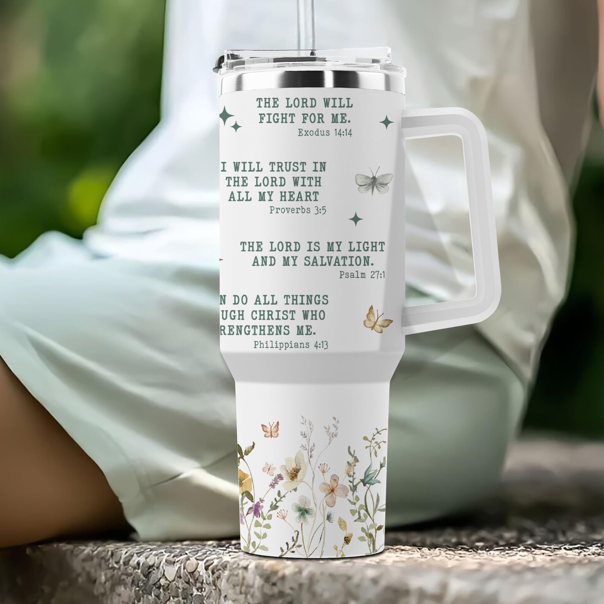 MAHOMAY tumbler cristiano incluye dos pajitas para uso compartido