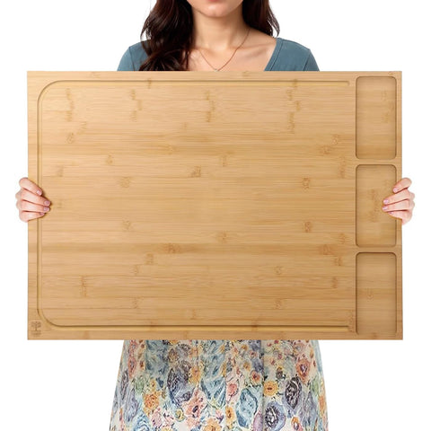 Tabla MAHOOT de bambú extra grande ideal para porciones grandes y preparación.
