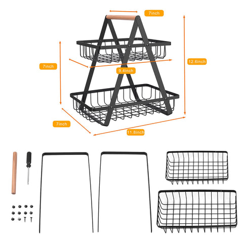 mahueeol cesta de hierro forjado, duradera y estable