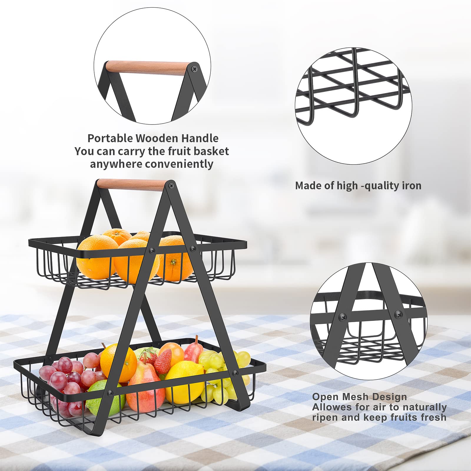 mahueeol cesta multifuncional para pan, aperitivos y utensilios