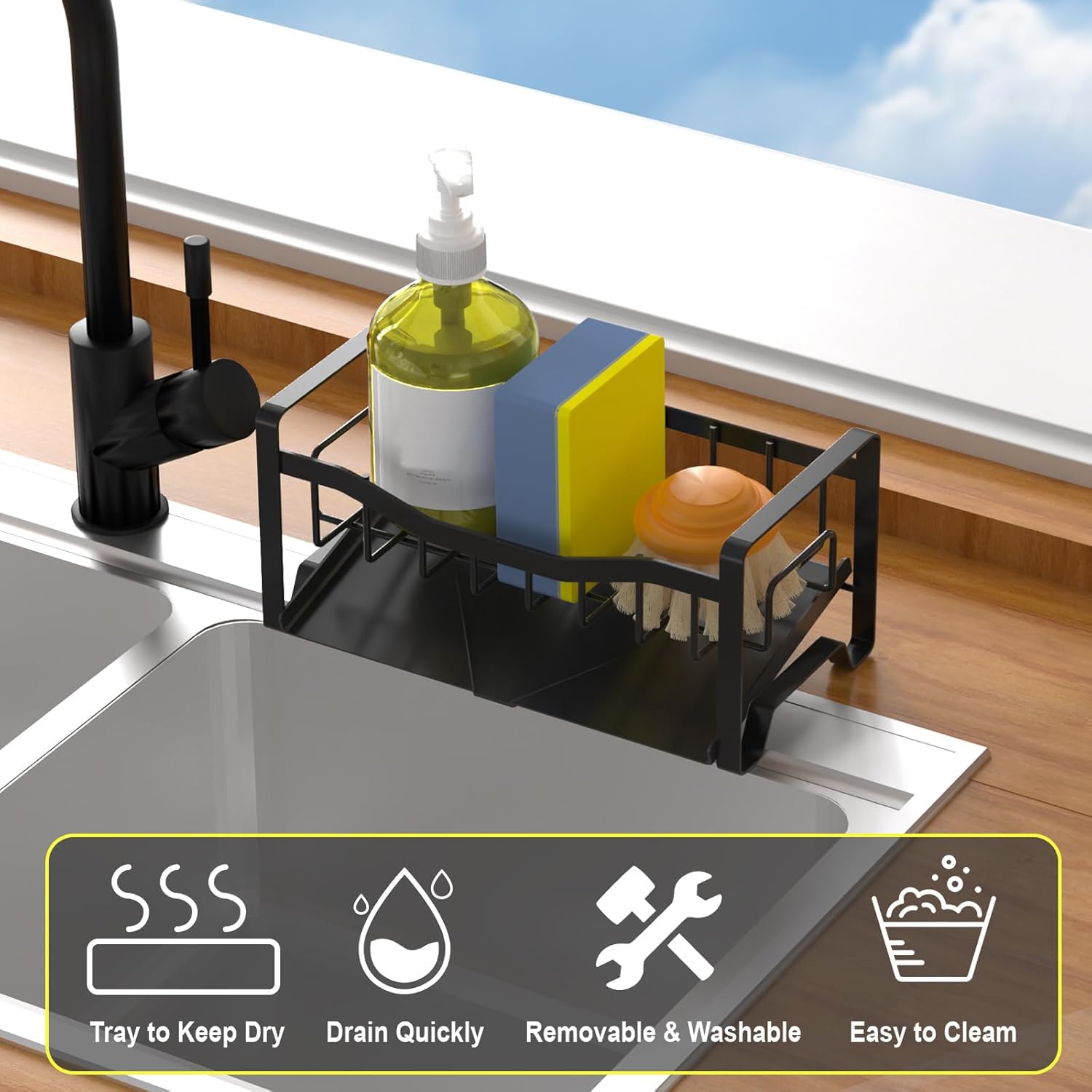 Maifan construcción resistente en acero inoxidable protege la encimera y dura más.