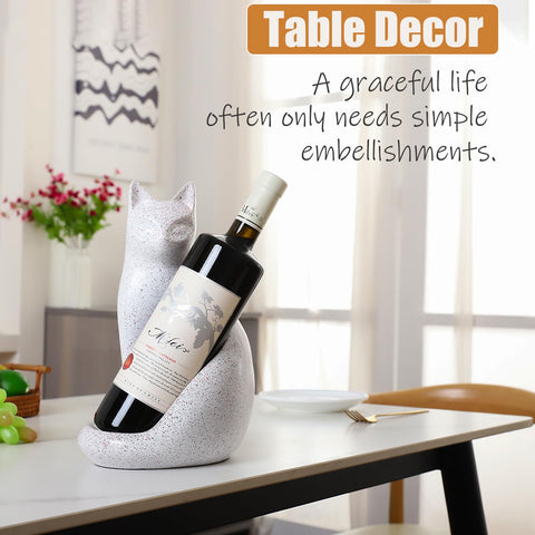 MAIHOM, diseño de gato en resina para vino, destaca en estante con color.