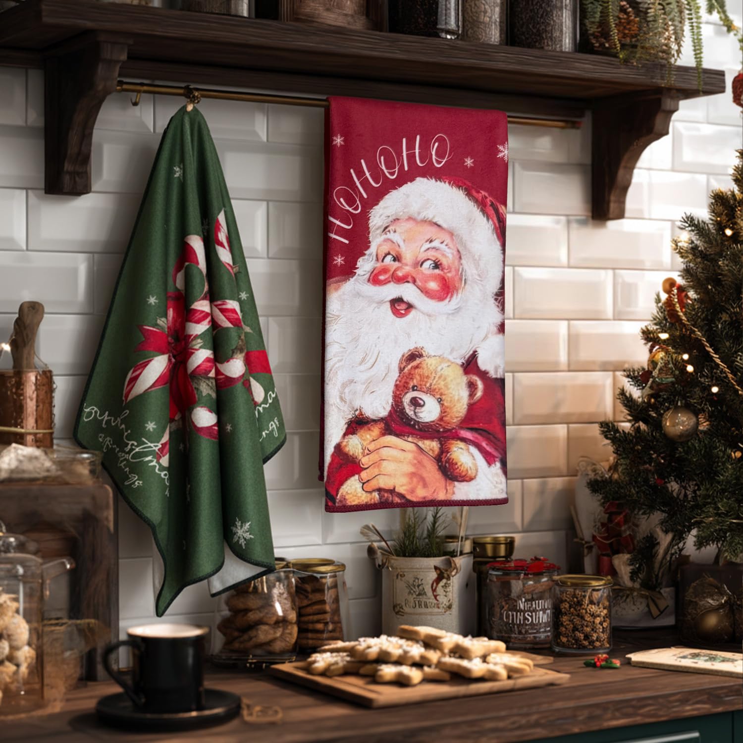 maiiooliwe toallas cocina navidad retro muñeco de nieve: absorbentes y suaves para secar platos.