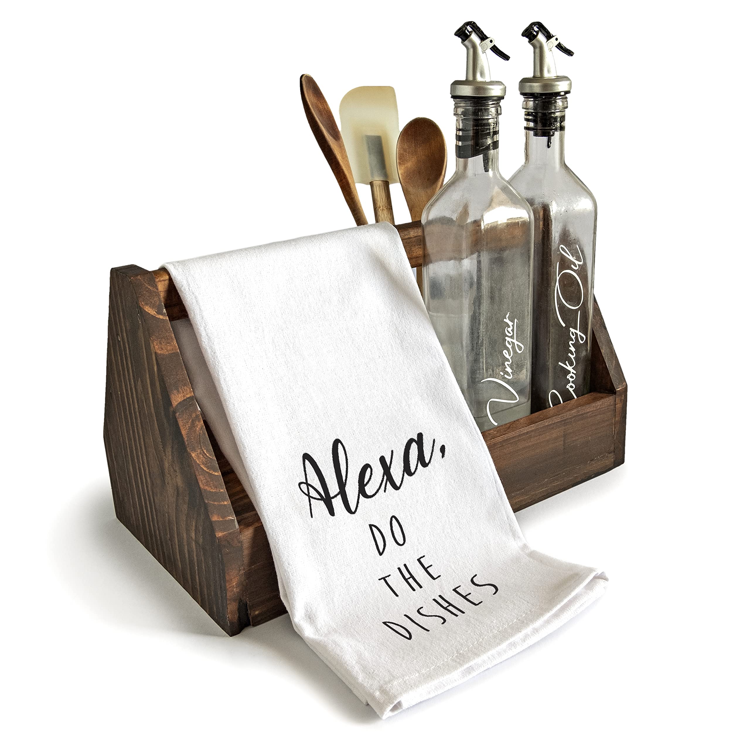 MAINEVENT Alexa diseño impreso: toalla de cocina blanca con texto simpático para la cocina