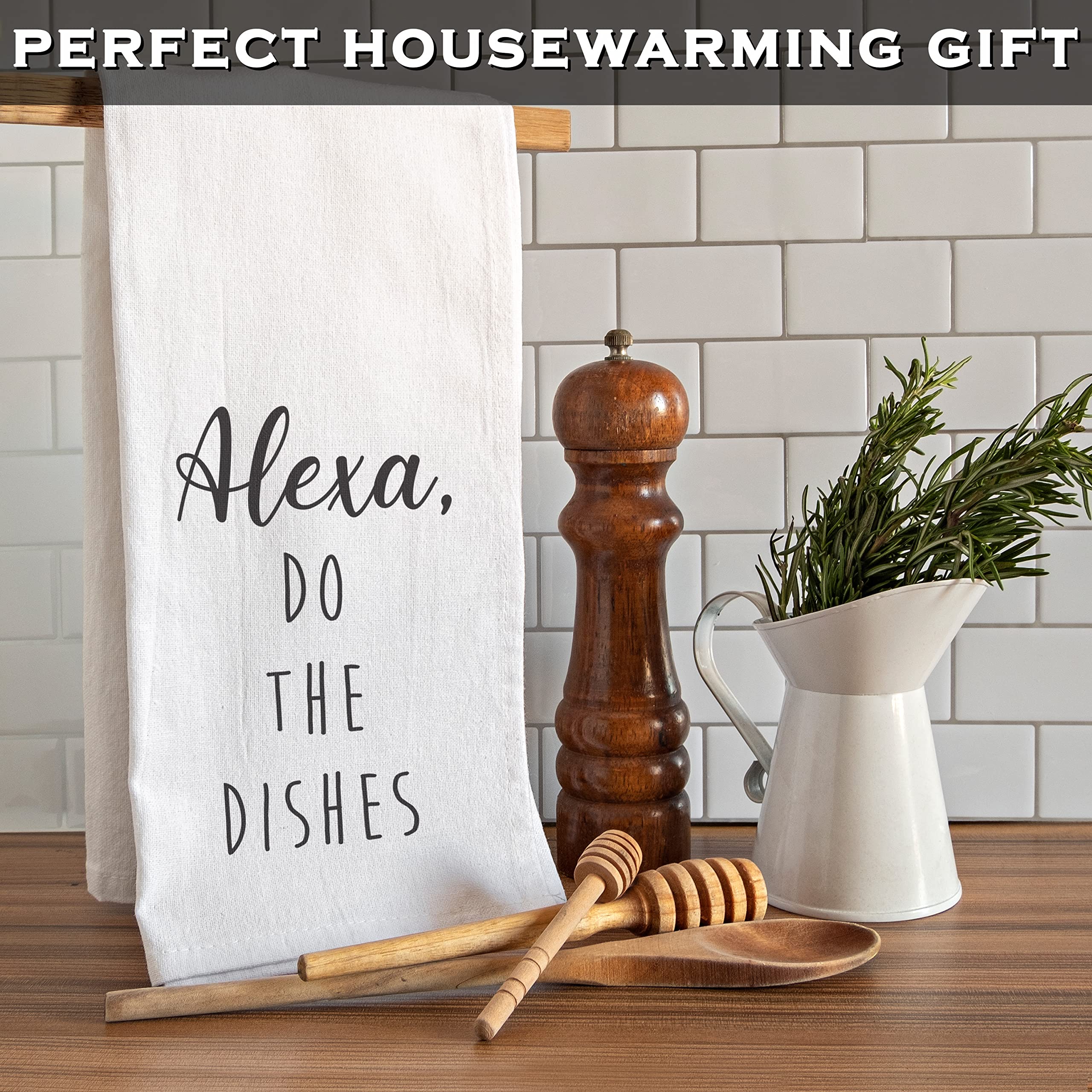 MAINEVENT Alexa diseño gracioso: toalla de cocina blanca ideal para alegrar la cocina