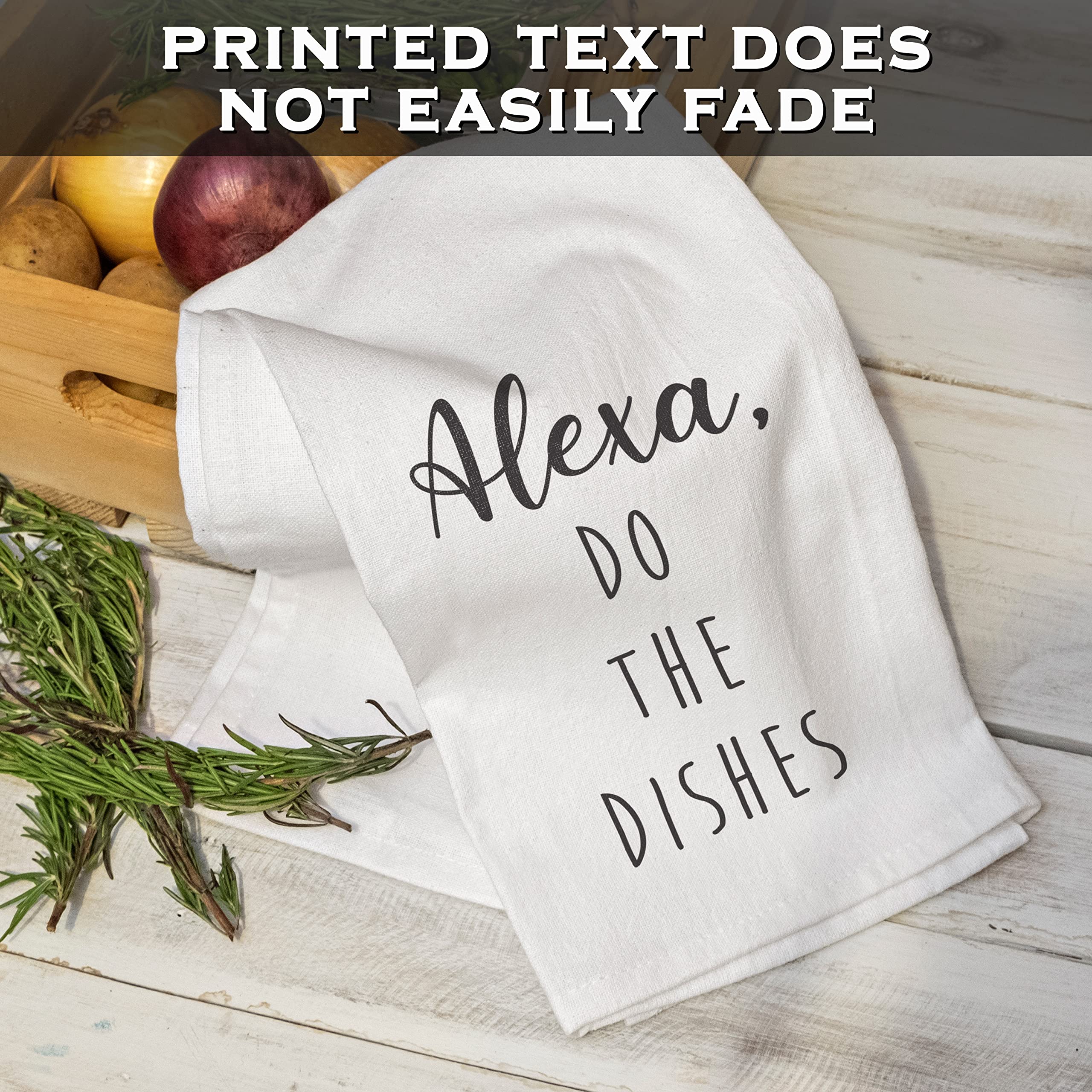 MAINEVENT Alexa tacto suave: toalla de cocina blanca agradable al tacto