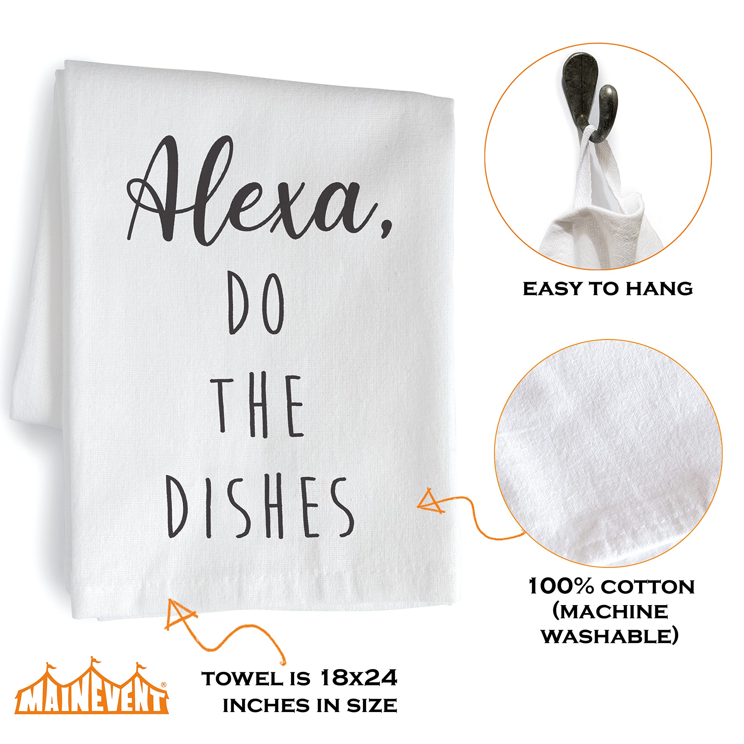 MAINEVENT Alexa uso múltiple: toalla de cocina blanca para manos y superficies