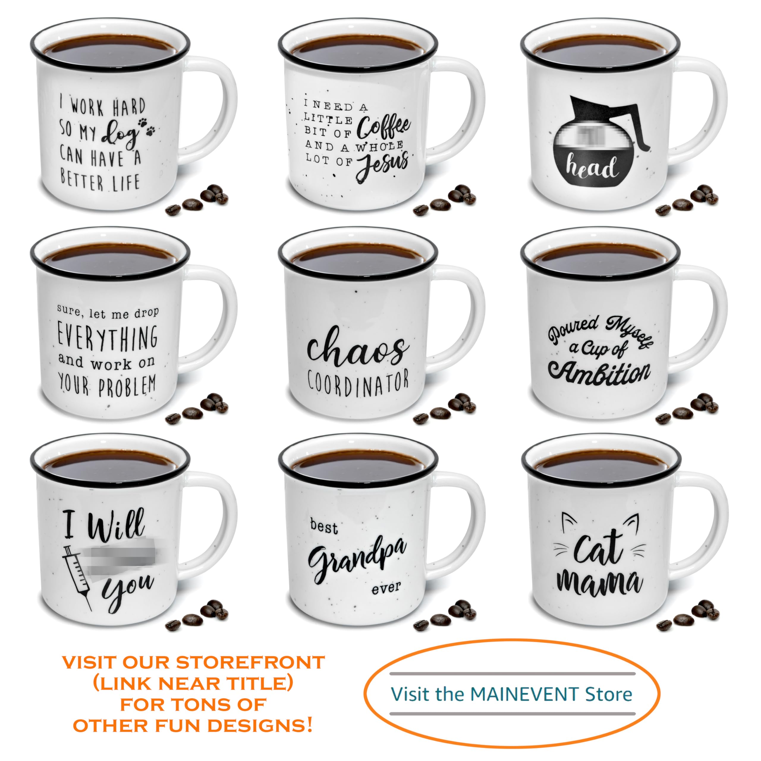 MAINEVENT Taza segura para microondas y lavavajillas, uso práctico.