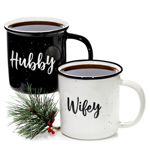 MAINEVENT tazas para pareja, conjunto de dos, 11 oz, ideal para desayunos