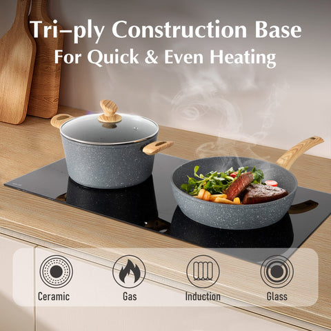Cazo MAISON ARTS 1-5qt con tapa, ideal para salsas y caldos.