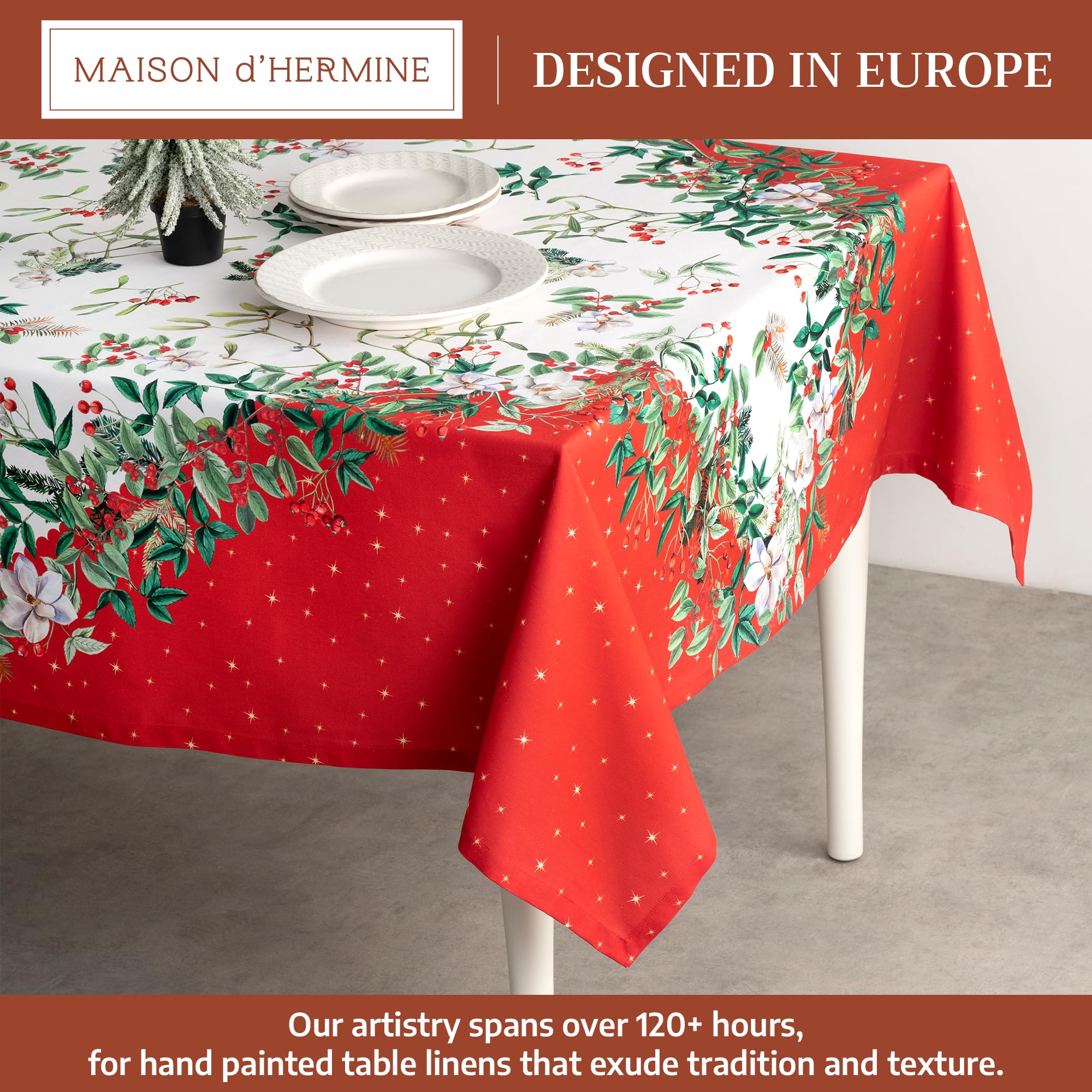 Mantel Maison d'Hermine con diseño acuarela para celebraciones.