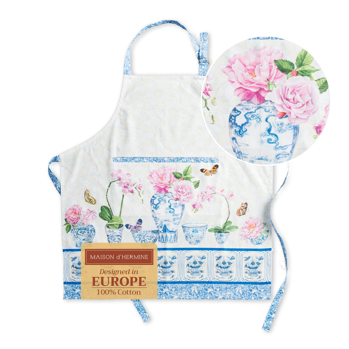 Delantal Maison d' Hermine para mujer con bolsillo práctico para recetas y herramientas