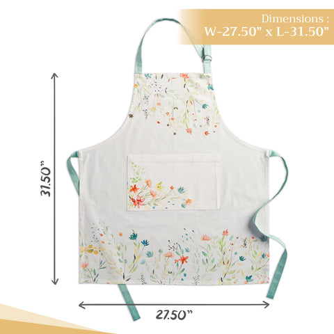 Delantal Maison d'Hermine con patrón acuarela para un toque elegante.