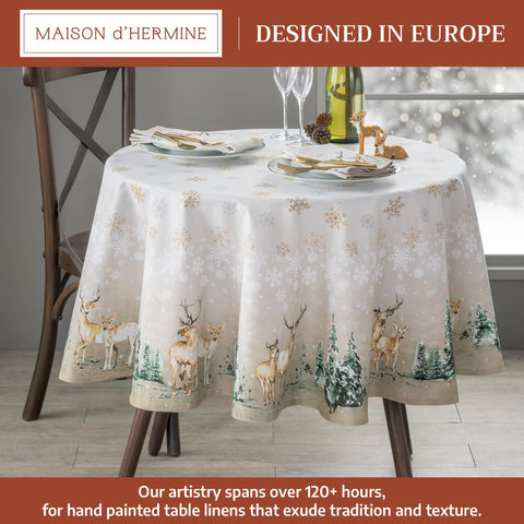 Diseño de acuarela europeo en mantel Maison d' Hermine