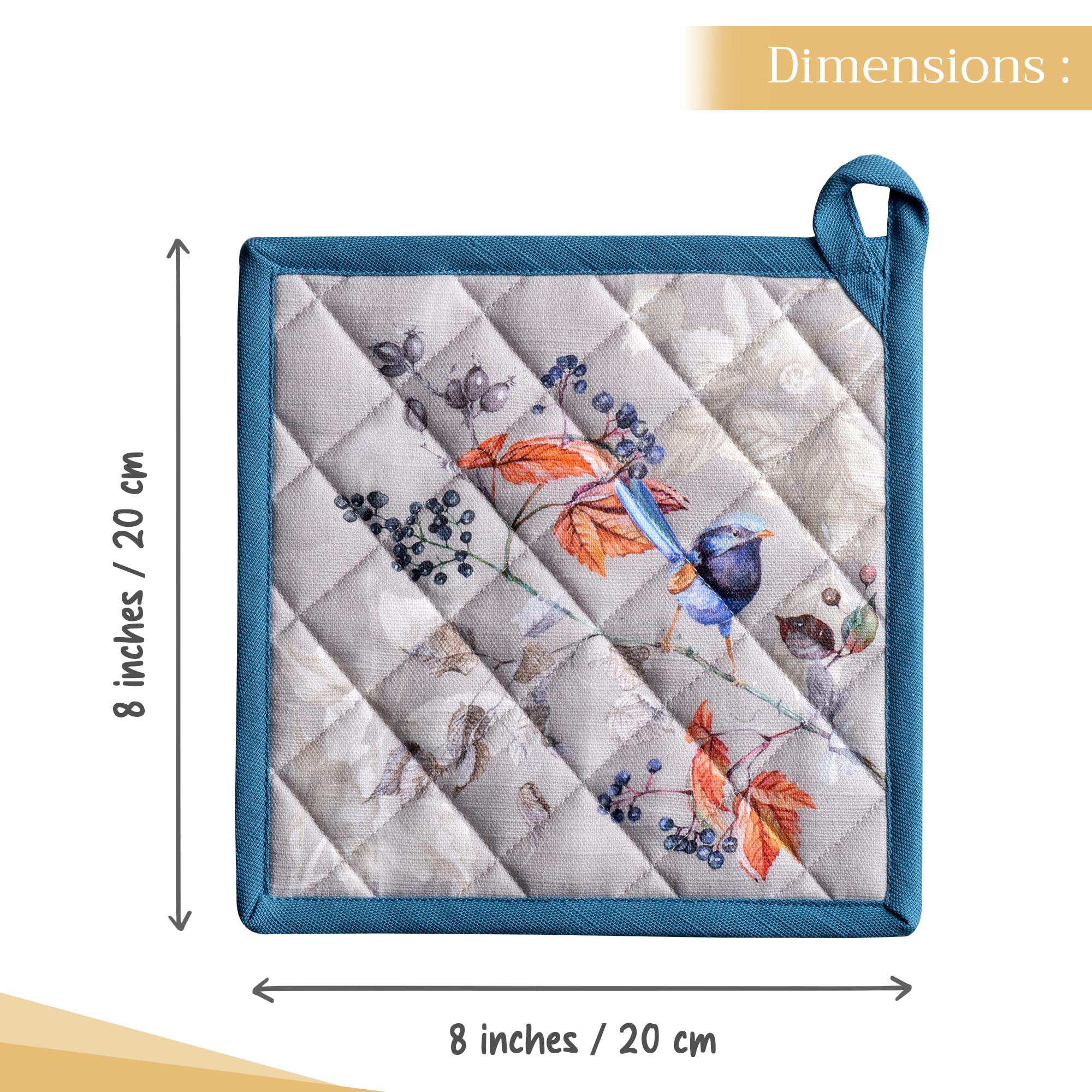 Maison d' Hermine guantes de cocina Equinoxe gris en decoración navideña.