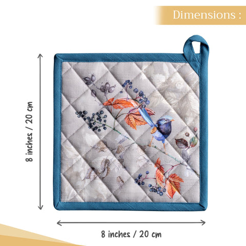 Maison d' Hermine guantes de cocina Equinoxe gris en decoración navideña.
