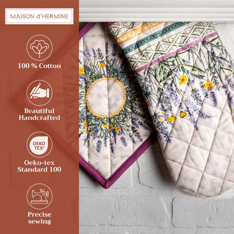 Maison d' Hermine: manopla de algodón 100% para manejar ollas y sartenes con suavidad.