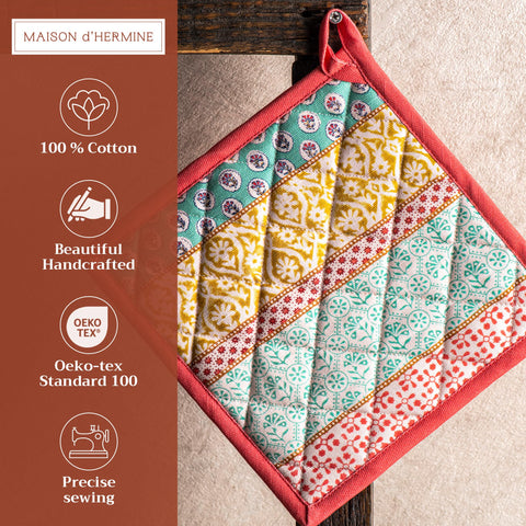 Maison d' Hermine, manopla con diseño acuarela europeo para manipulación cómoda.