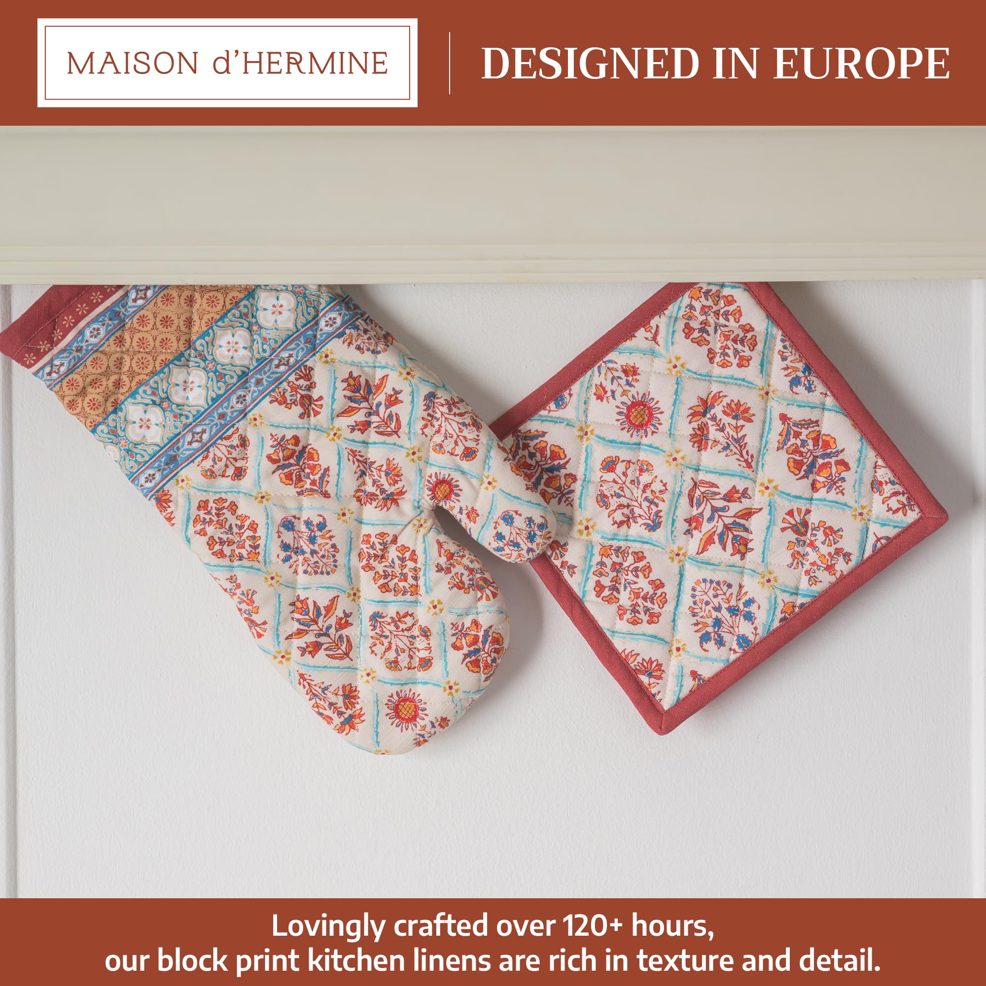 Maison d' Hermine manopla-olla 100% algodón para manejo seguro de ollas.