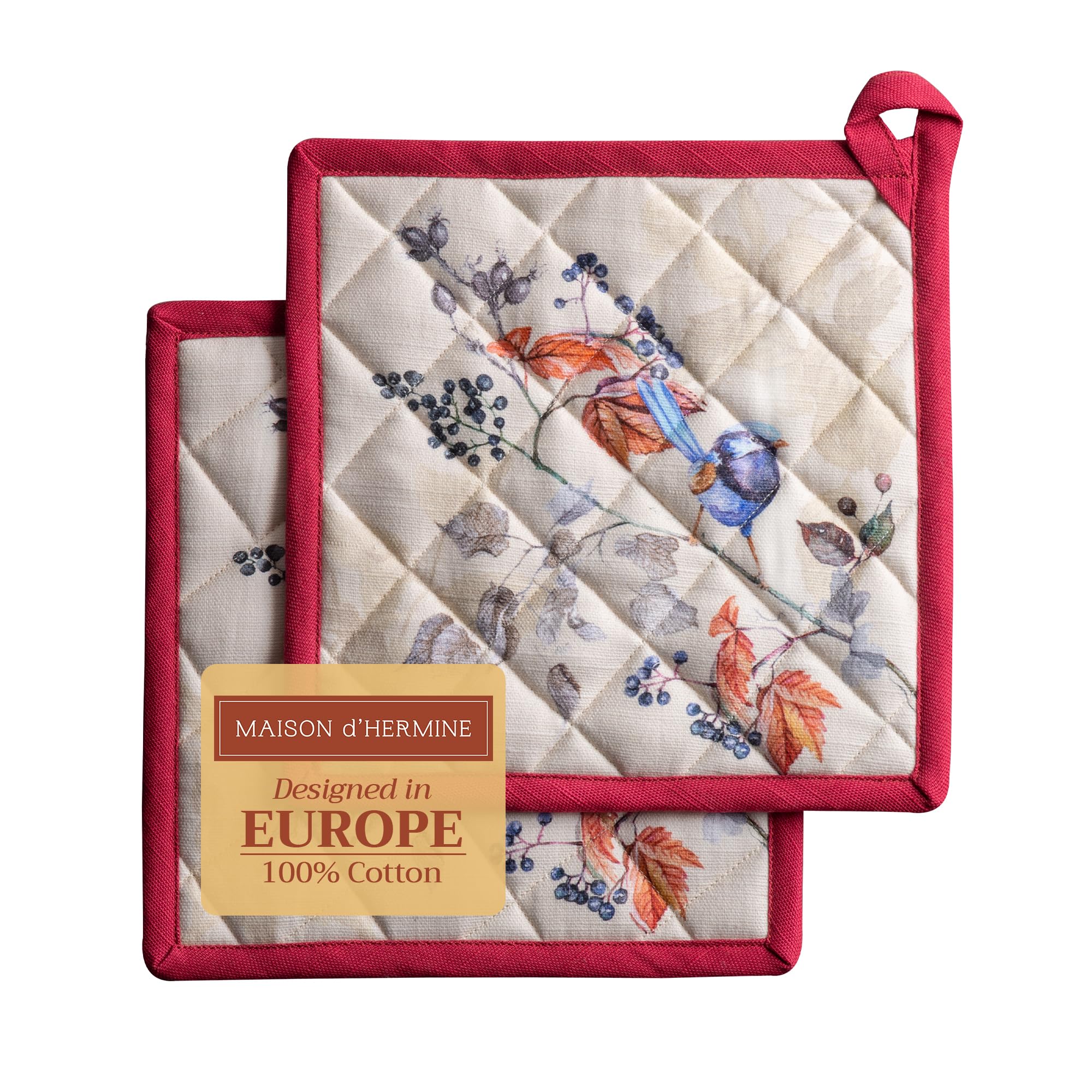 Manoplas Maison d' Hermine 8x8 Equinoxe Beige, protección de calor al manipular ollas.